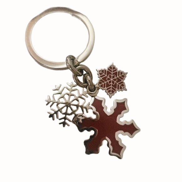COACH - Snowflake (Cranberry Red) Silver-toned Keychain (Brand New) - Picture 4 of 9